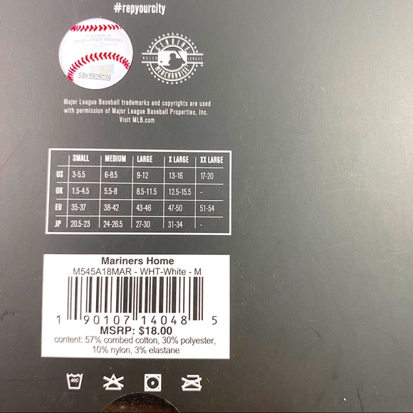 Stance MLB Seattle Mariners Home Crew Socks 6-8.5 - Picture 4 of 5